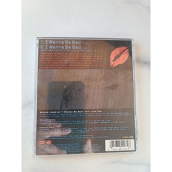 I Wanna Be Bad [Single] by Willa Ford (CD, May-2001, Atlantic (Label)) - Picture 3 of 10